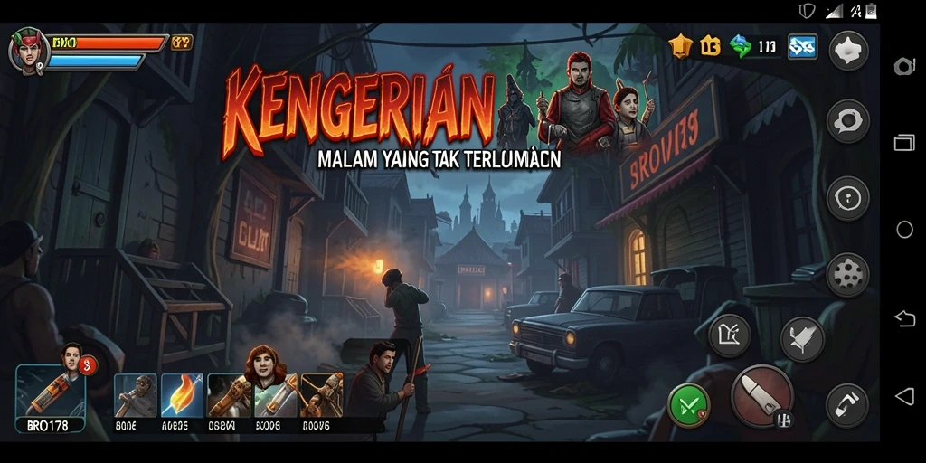 Screenshot gameplay BRO178 yang menampilkan suasana Horror yang mencekam.