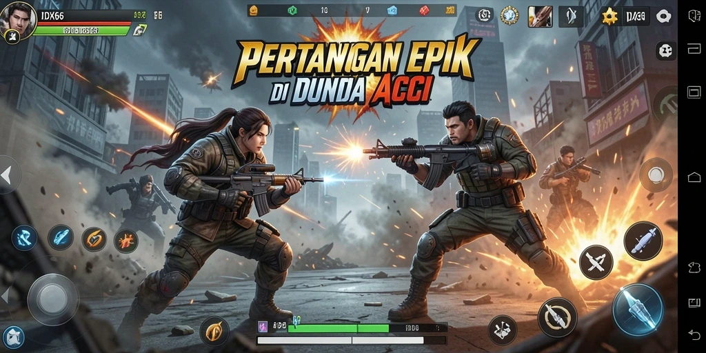 Gameplay seru IDX66 dengan karakter beragam dan pertarungan intens.