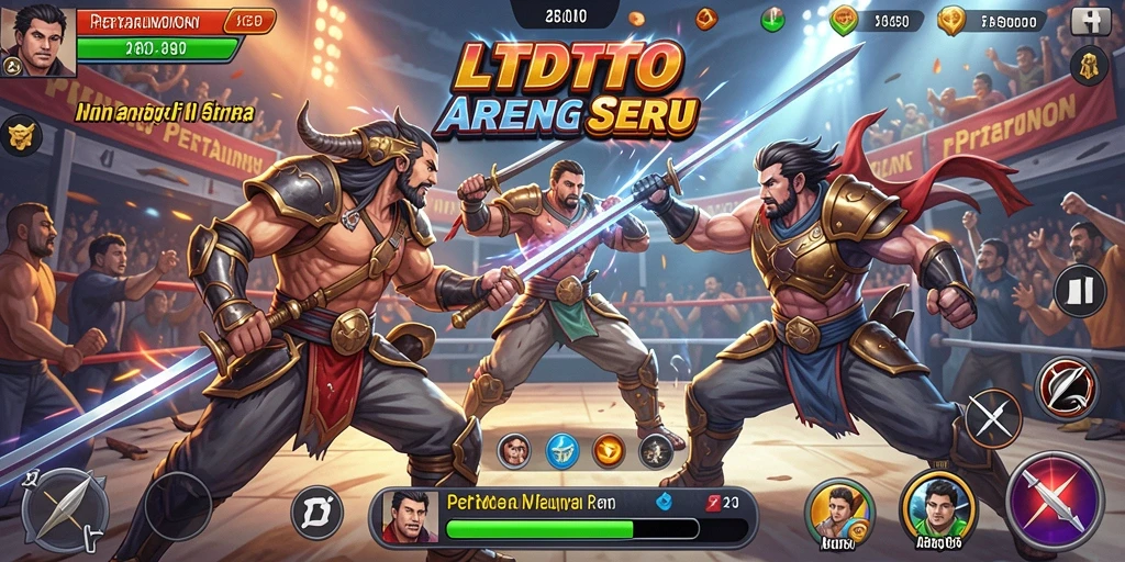 Screenshot LTDTOTO menampilkan pertarungan seru antar karakter dengan aksi yang mendebarkan.