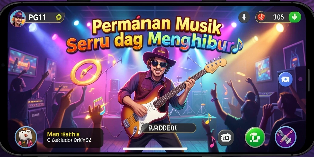 Tampilan gameplay PG11 yang menarik dengan berbagai lagu.