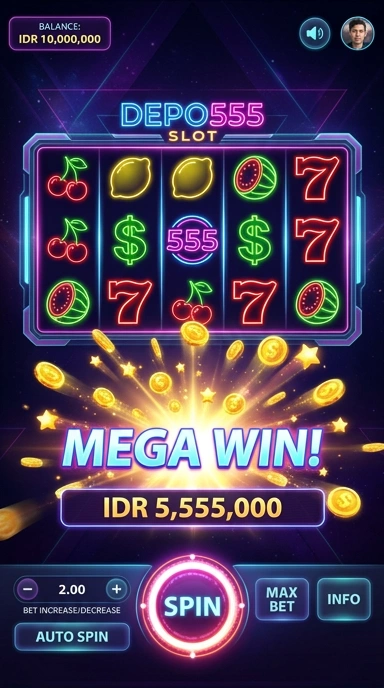 Tampilan utama aplikasi depo555 dengan berbagai pilihan aplikasi.