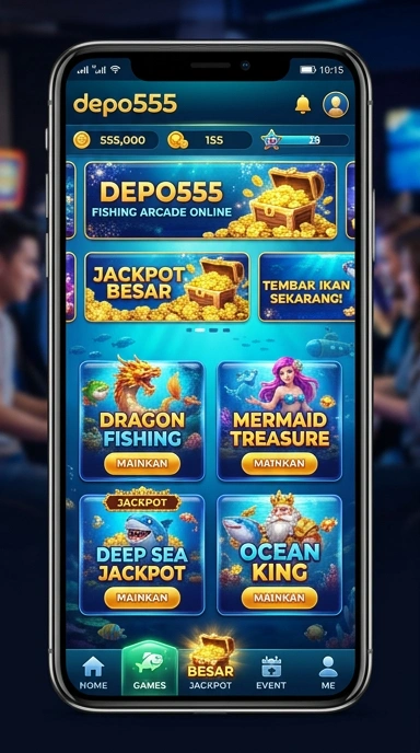 Menu kategori aplikasi di depo555 yang memudahkan pencarian.
